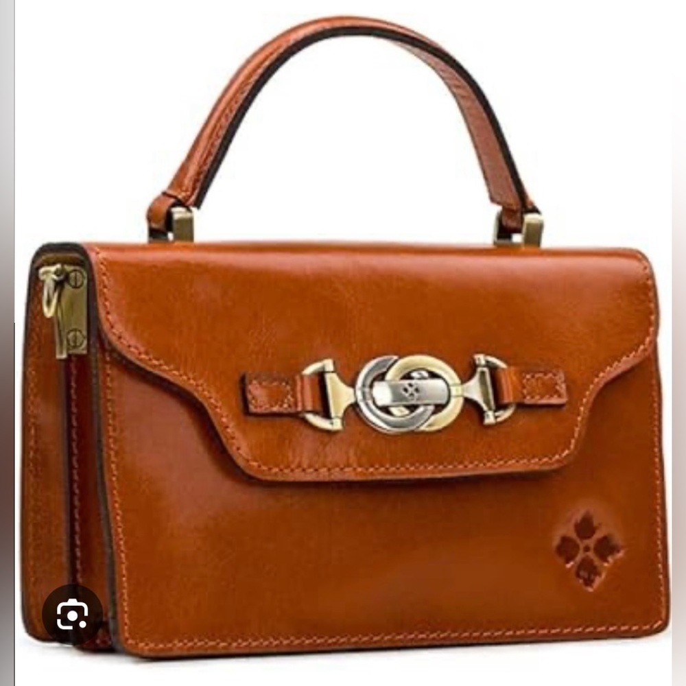 Patricia Nash Authentic Leather Heritage PORCILI Tan Top Handle Crossbody Bag NW